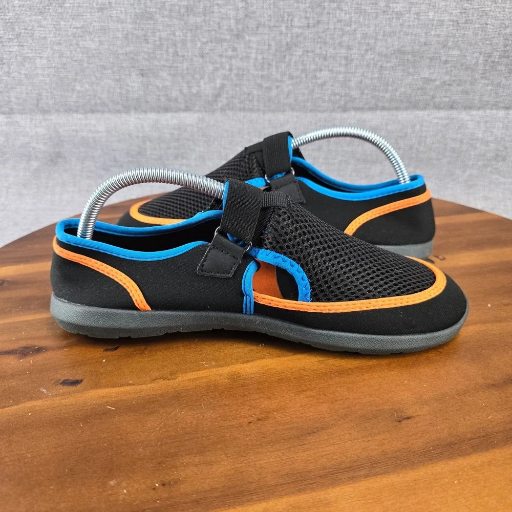 Wonder Nation Girls Water Shoes Black‎ Orange Blue USA 6 EUR 38.5